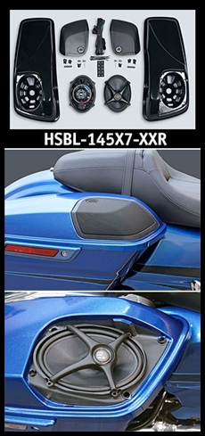 J&M Saddlebag-Lid Kit w/ROKKER XXR 5X7 Speakers & Wiring Harness for 2014-23 Harley Baggers