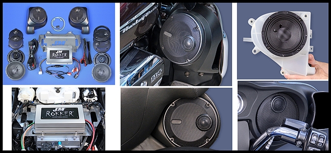 J&M ROKKER Stage 6 Audio Kit 800w 4-Ch Amp/6.71" Fairing/Lower/Rear Spkrs 2014-23 Harley Ultra/Ltd