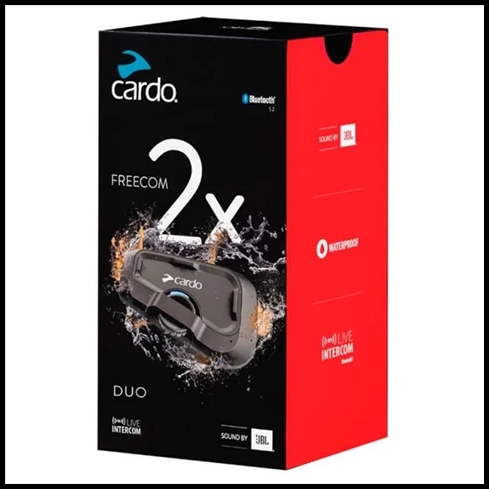 CARDO Freecom 2X Duo Bluetooth Headset - Exceptional audio quality and new auto-reconnect intercom