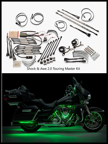 CIRO - SHOCK & AWE 2.0 LED LIGHTING TOURING MASTER KIT FOR HARLEY DAVIDSON