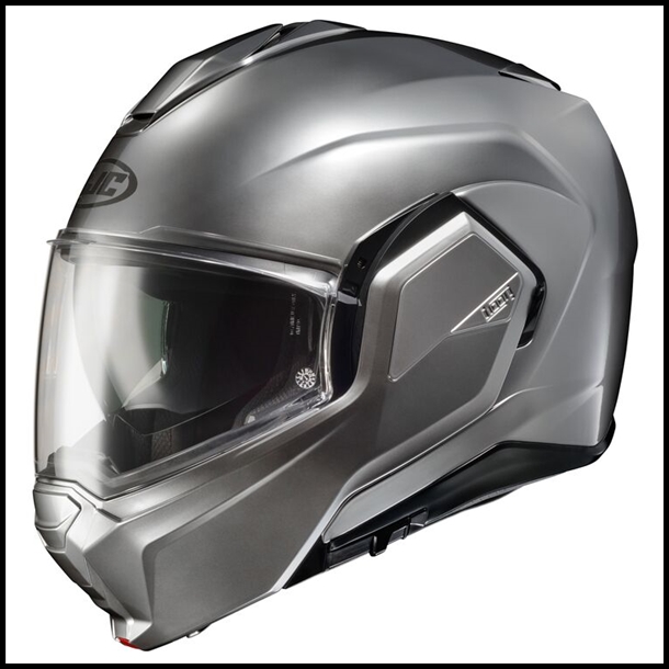 HJC i100 FULL ROTATION CHIN BAR MODULAR HELMET WITH SUNSHIELD VISOR SYSTEM - HYPER SILVER