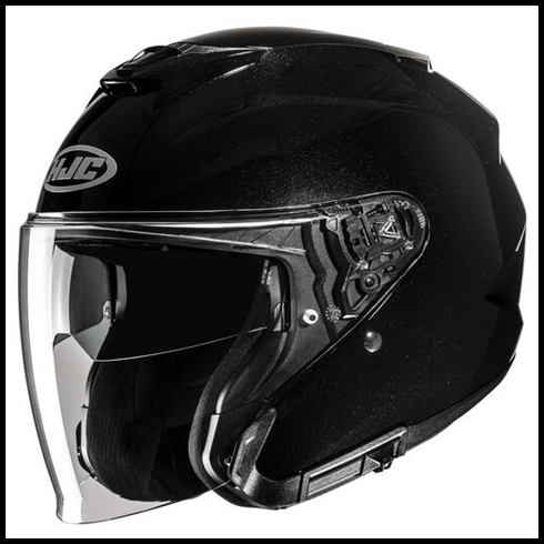 HJC i31 OPEN-FACE HELMET WITH FACE-SHIELD, & SUNSHIELD VISOR SYSTEM - BLACK