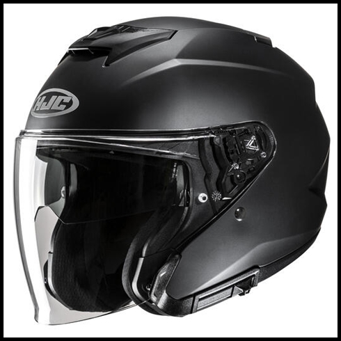 HJC i31 OPEN-FACE HELMET WITH FACE-SHIELD, & SUNSHIELD VISOR SYSTEM - SEMI FLAT BLACK