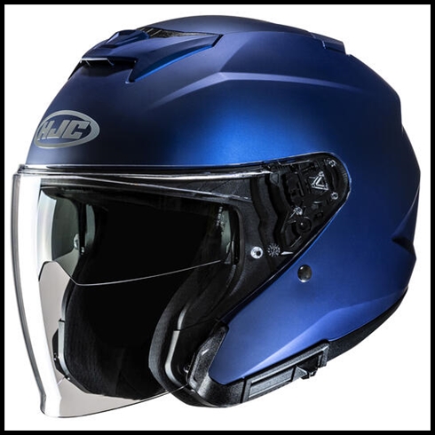 HJC i31 OPEN-FACE HELMET WITH FACE-SHIELD, & SUNSHIELD VISOR SYSTEM - SEMI FLAT METALLIC BLUE