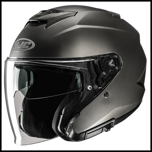 HJC i31 OPEN-FACE HELMET WITH FACE-SHIELD, & SUNSHIELD VISOR SYSTEM - SEMI FLAT TITANIUM