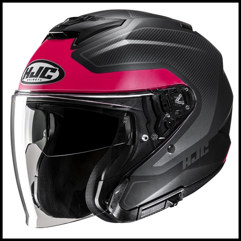 HJC i31 OPEN-FACE HELMET WITH FACE-SHIELD, & SUNSHIELD VISOR SYSTEM - TEVIS MC-8SF GRAPHIC