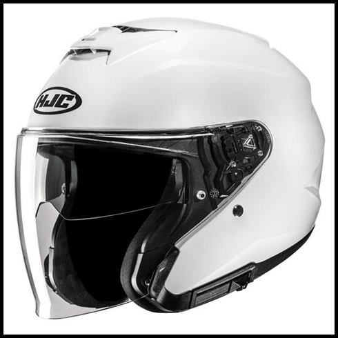 HJC i31 OPEN-FACE HELMET WITH FACE-SHIELD, & SUNSHIELD VISOR SYSTEM - WHITE