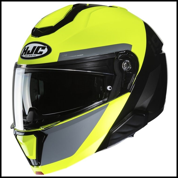 HJC i91 MODULAR FLIP-FRONT HELMET WITH SUNSHIELD VISOR SYSTEM - BINA MC-3H GRAPHIC