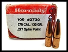 HORNADY 270 CAL. 130 GR. INTERLOCK SPIRE POINT RELOADING BULLETS