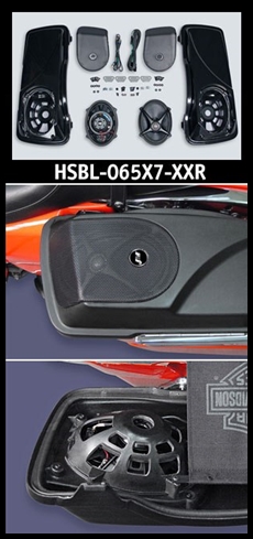 J&M Saddlebag-Lid Kit w/ROKKER XXR 5X7 Speakers & Wiring Harness for 1998-2013 Harley Baggers