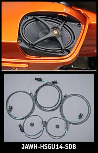 J&M ROKKER Saddlebag Lid-Speaker Wire Harness 2014-23 Harley Baggers