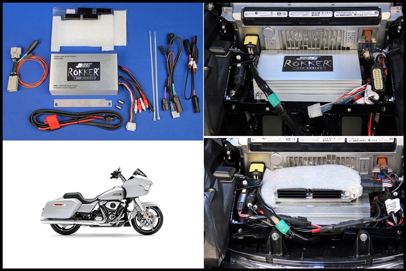 JMC ROKKER Stage6 1000w 4-ch Amp kit for 2024 Harley RoadGlide - **Special Mounting Note**