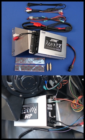 J&M ROKKER Series 200w 2-ch Amp Kit For 1998-2013 Harley RoadGlide/Ultra