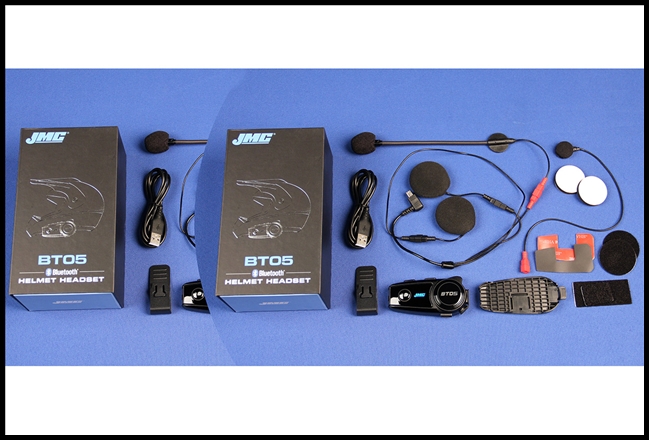 JMC BT-05 Bluetooth Headset Perf-Series for Flip-up Modular/Full-Face/Open-Face Style Helmets - Dual Kit