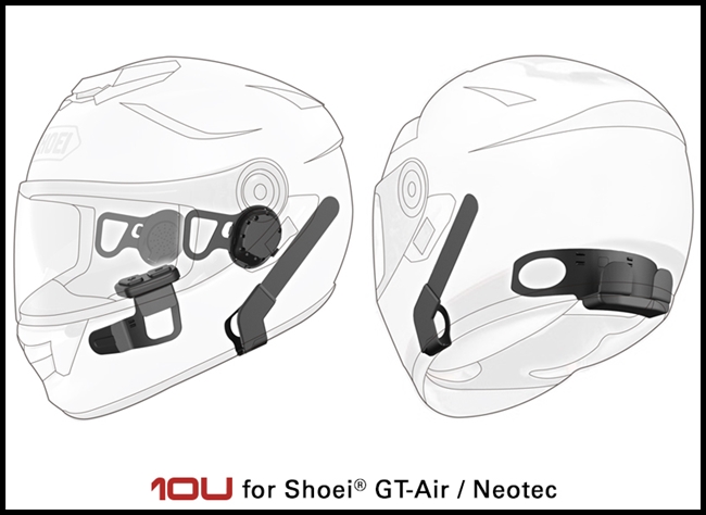 SENA 10U Motorcycle Bluetooth Communication System & HR01 HB Remote - Shoei Neotec Modular Helmets