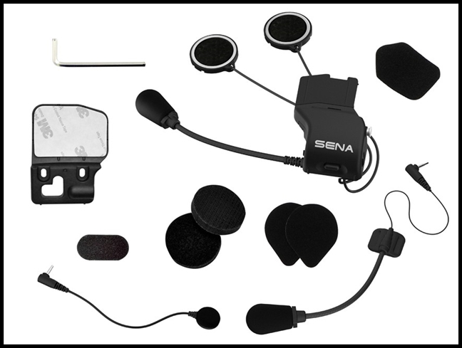 Sierra Electronics, SENA Universal Helmet Clamp Kit with Microphones -  Compatible with Sena 20S, 20S EVO, and 30K, SENA 20S EVO
