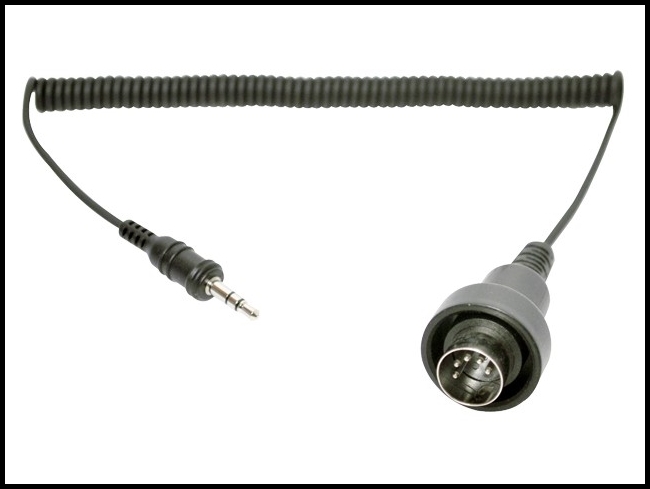 SENA 3.5mm Stereo Jack to 5 pin DIN Cable for Yam/Kaw/Suz/Harley-Davidson 5 pin Audio Systems