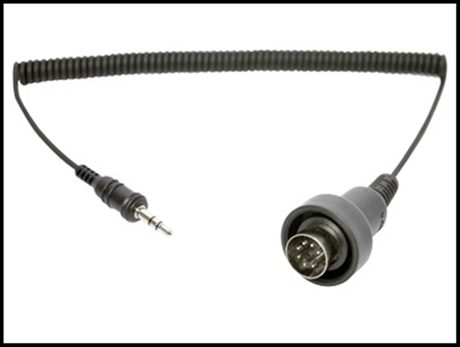 SENA 3.5mm Stereo Jack to 7 pin DIN Cable for Kawasaki/Can-Am/Victory 7 pin Audio systems