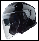 VEGA MAGNA OPEN FACE TOURING HELMET WITH FACE SHIELD AND DROP-DOWN SUNSHIELD - GLOSS BLACK