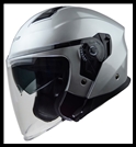 VEGA MAGNA OPEN FACE TOURING HELMET WITH FACE SHIELD AND DROP-DOWN SUNSHIELD - SILVER
